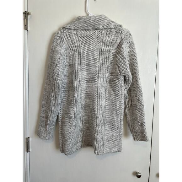 Sears Vintage Cardigan Sweater Wool Blend Gray Buttons Collar Pockets Small - Picture 2 of 7